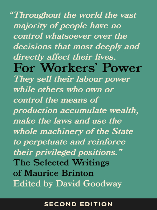 Title details for For Workers' Power by Maurice Brinton - Available